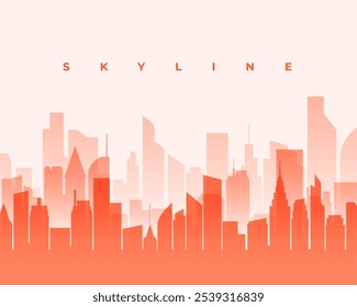 high rise urban skyline downtown building silhouette vector