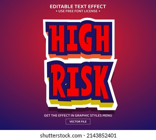 High risk 3D editable text effect template