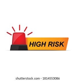 High risk banner isolated on white background vector illustration.