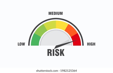 High risk concept on speedometer vector illustration, Speedometer icon. Colorful infographic gauge element vector