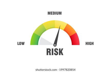High risk concept on speedometer vector illustration, Speedometer icon. Colorful infographic gauge element vector
