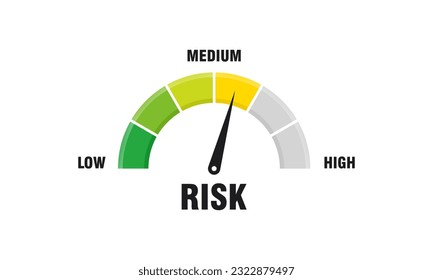 High risk concept on speedometer vector illustration, Speedometer icon. Colorful infographic gauge element vector