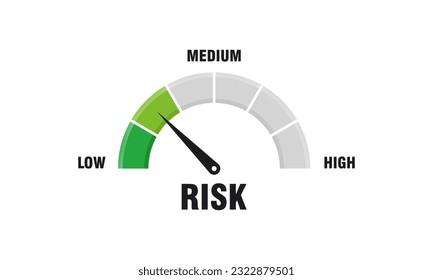 High risk concept on speedometer vector illustration, Speedometer icon. Colorful infographic gauge element vector