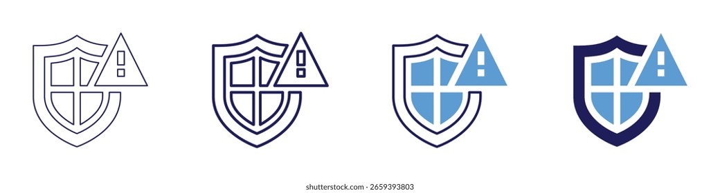 High risk icon in 4 different styles. Thin Line, Line, Bold Line, Duotone. Duotone style. Editable stroke.