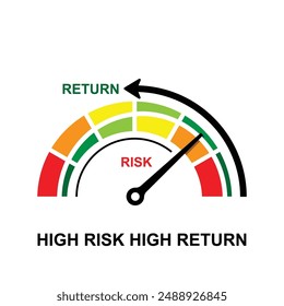 High risk high return business concept isolated on white background.