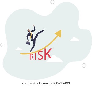 High risk high return stock market investment, trade off of risky investment asset rewarding growth return concept.flat design with people.