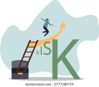 High risk high return stock market investment, trade off of risky investment asset rewarding growth return. human life and situation.