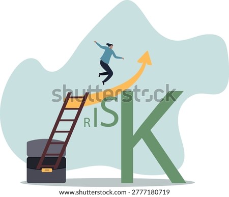 High risk high return stock market investment, trade off of risky investment asset rewarding growth return. human life and situation.