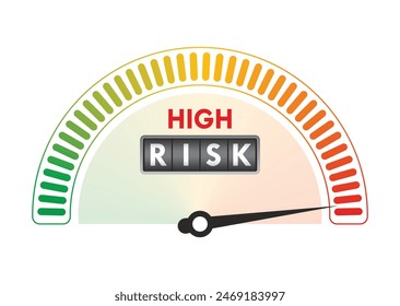 High risk speedometer. Speedometer concept. Vector illustration.	