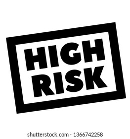 HIGH RISK stamp on white