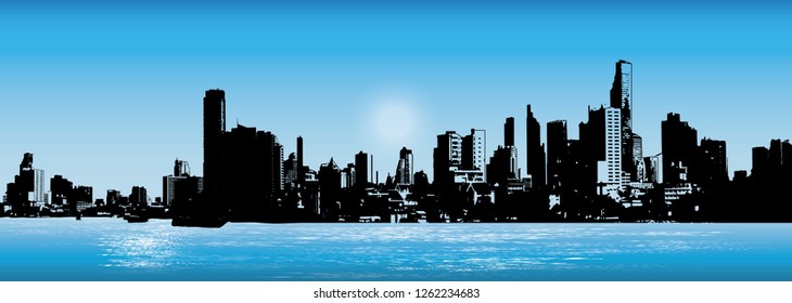 High River Tower, Blue River silhouette
