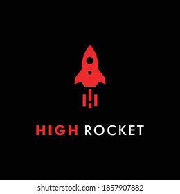 High rocket vector logo design