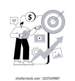 High ROI content abstract concept vector illustration. Social media marketing, online content production, high ROI publication, return on investment measuring, digital strategy abstract metaphor.