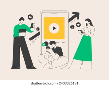 High ROI content abstract concept vector illustration. Social media marketing, online content production, high ROI publication, return on investment measuring, digital strategy abstract metaphor.