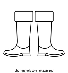 High rubber boots icon. Outline illustration of high rubber boots vector icon for web