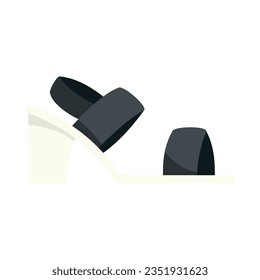 High sandal icon flat vector. Woman shoe. Summer footwear isolated