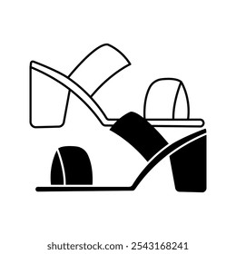 high sandals, for beautiful women, on white background,color editable