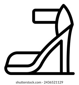 High sandals heels icon outline vector. Catwalk footwear. Female chic pumps