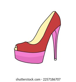 high sandals vector illustration on white background