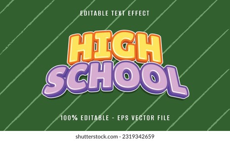 high school 3d text effect with chalk background