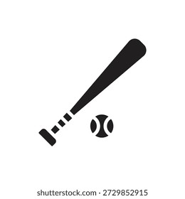 High School Baseball Filled Icon Vector Illustration