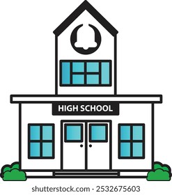 high school big building with nice decoration