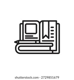 High School Book Outline Icon Vector Illustration