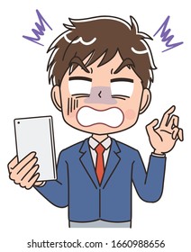 Un chico de secundaria con un uniforme negro. Usa un smartphone.