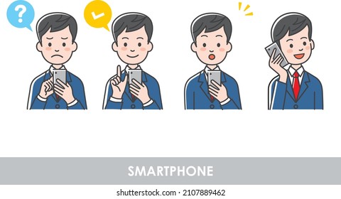 Niño de secundaria que maneja un smartphone