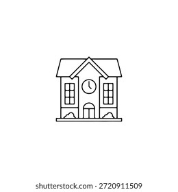 Diseño de Vector plano de icono de edificio de escuela secundaria.