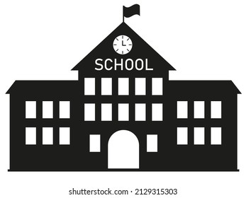 Highschool-Gebäude-Symbol. Einzeln auf weißem Hintergrund. eps10