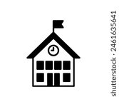 High school building icon vector illustration. Schoolhouse on isolated background. Education sign concept.