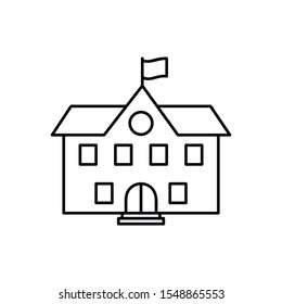High school building line icon, outline vector sign, linear style pictogram isolated on white. Symbol, logo illustration. Pixel perfect vector graphics