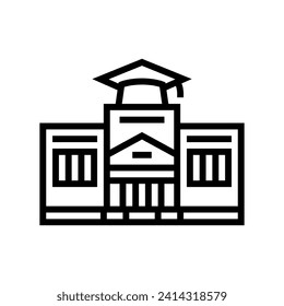 high school building line icon vector. high school building sign. isolated contour symbol black illustration