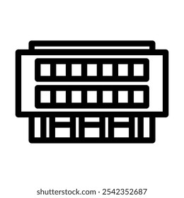 high school building line icon vector. high school building sign. isolated contour symbol black illustration