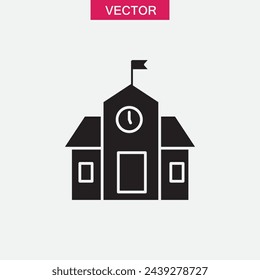 High school building sign flat trendystyle vector illustration on white background..eps