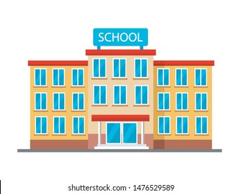 High school building vector illustration