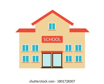 High school building vector illustration