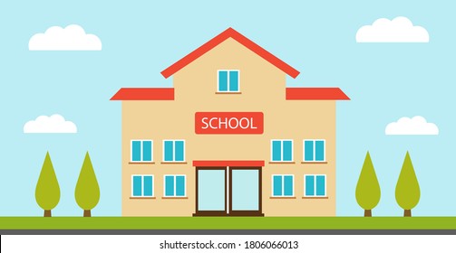 High School Building Vector Illustration Stock Vector (Royalty Free ...