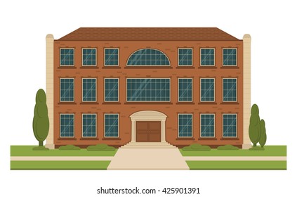 High school building vector illustration. Back to school