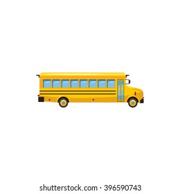 High school bus icon logo. Cartoon illustration of high school bus vector icon isolated on white background