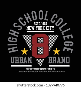 high school college design typography vector illustrtaion