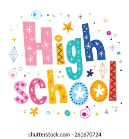 high school decorative lettering text