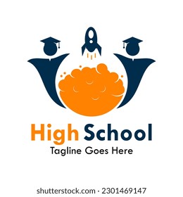 Ilustración de la plantilla del logotipo de diseño de secundaria