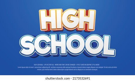 High school editable text effect