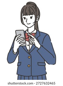 High School Mädchen mit Smartphone