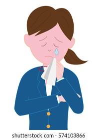 The high school girl who cries.