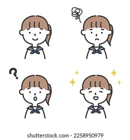 High school girls' facial expression reaction set