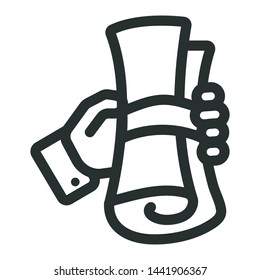 high school graduation cap - minimal line web icon. simple vector illustration. concept for infographic, website or app.