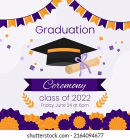 High School Graduation Ceremony Party Invitation Stock Vector (Royalty ...